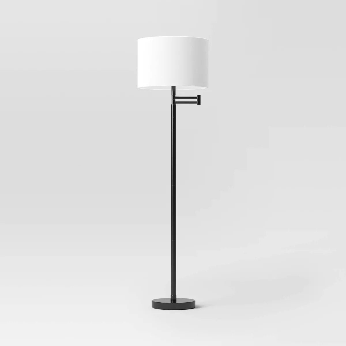 Metal Column Swing Arm Floor Lamp Black/White Threshold™ Bargain Barn